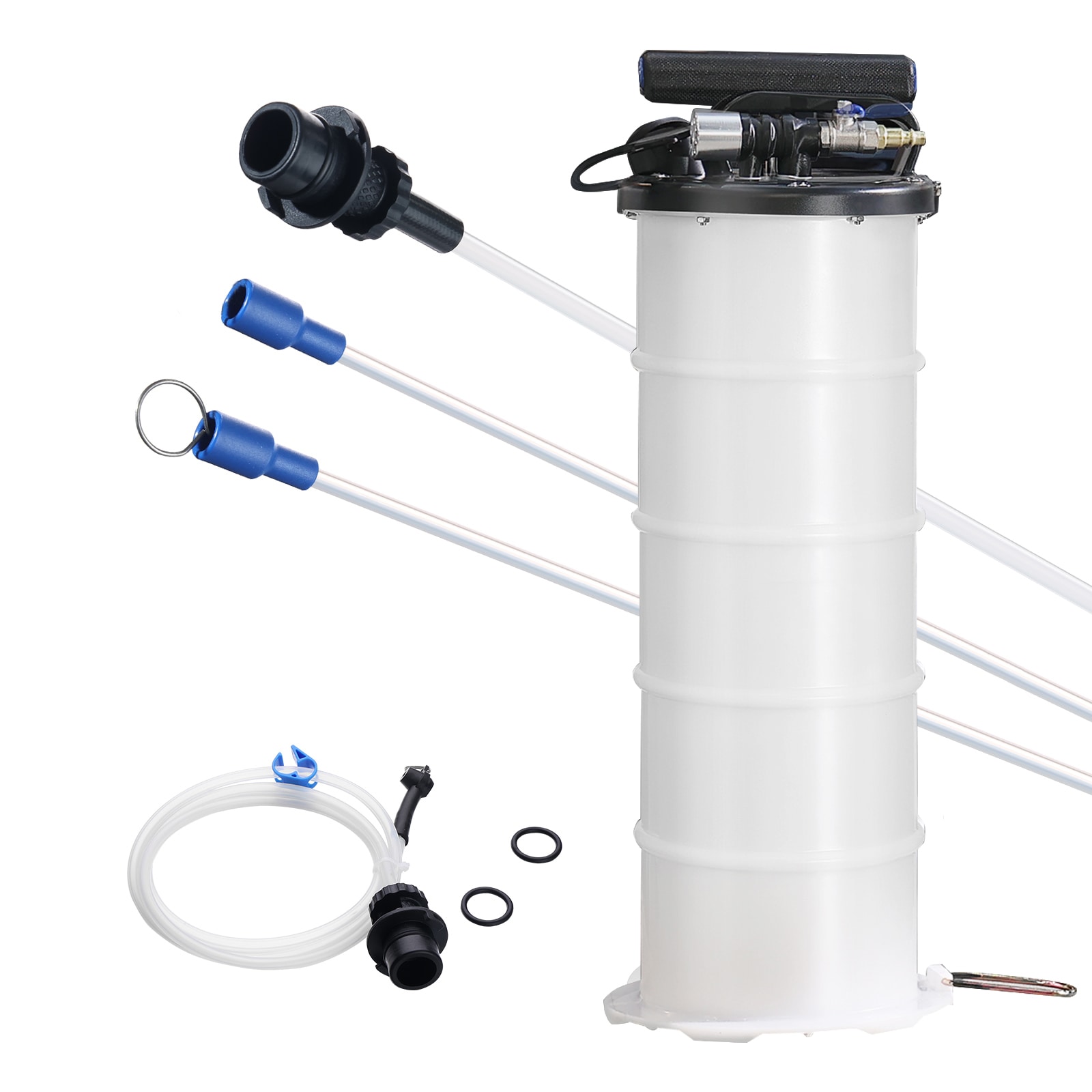 Fluid Extractor, 1.74 Gallons (6.5 Liters), Pneumatic/Manual Oil Changer Vacuum Fluid Extractor with Dipstick and Suction Hose, Oil Extractor Change Pump for Automotive Fluids Vacuum Evacuation
